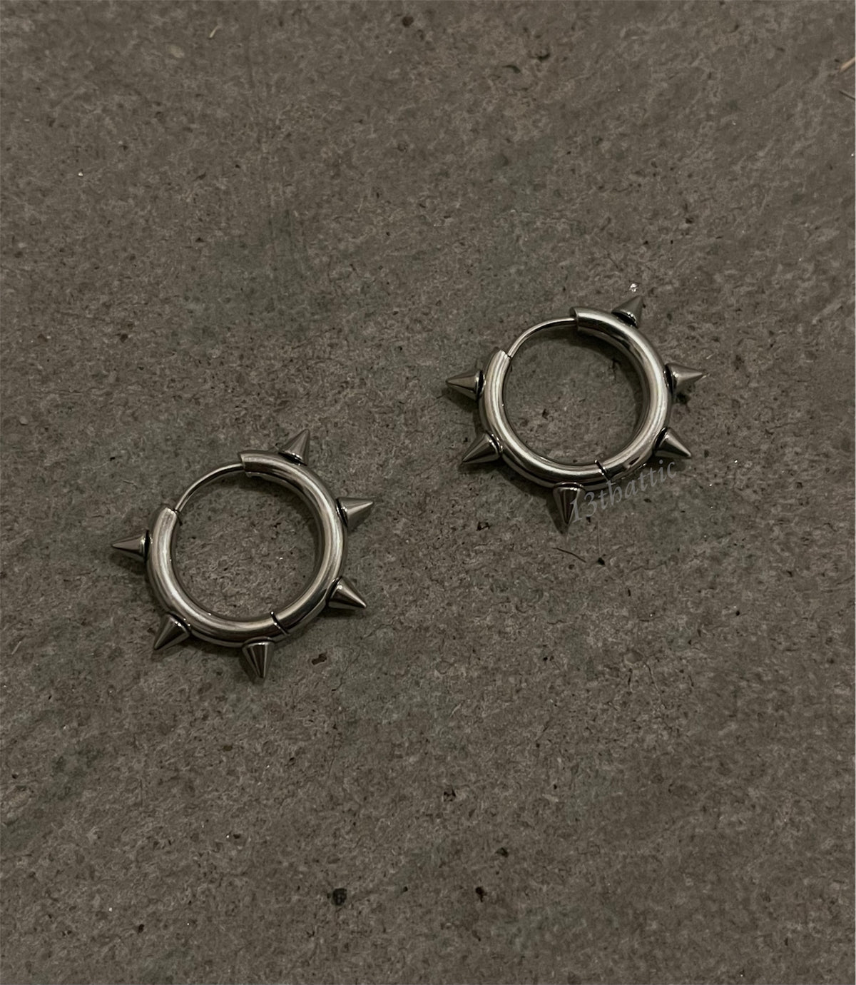 Silver Spike Hoop Earrings